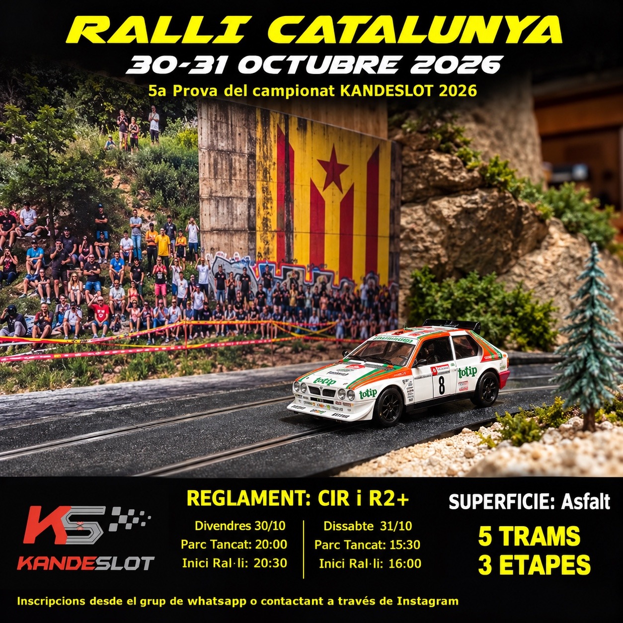Ral·li Catalunya, 30 i 31 d’octubre de 2026. Cinquena prova del campionat KandeSlot.